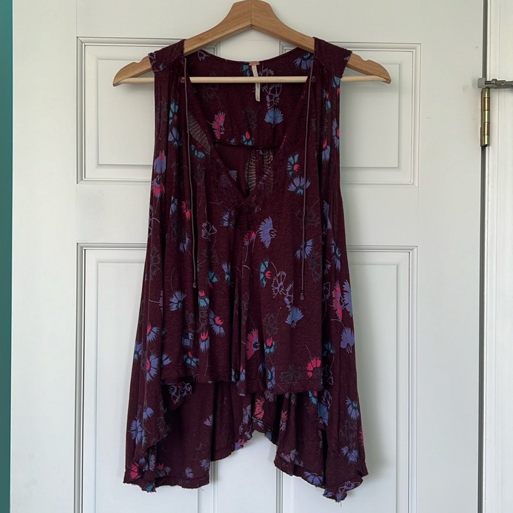 Free People Floral Swing Sleeveless Tank Top